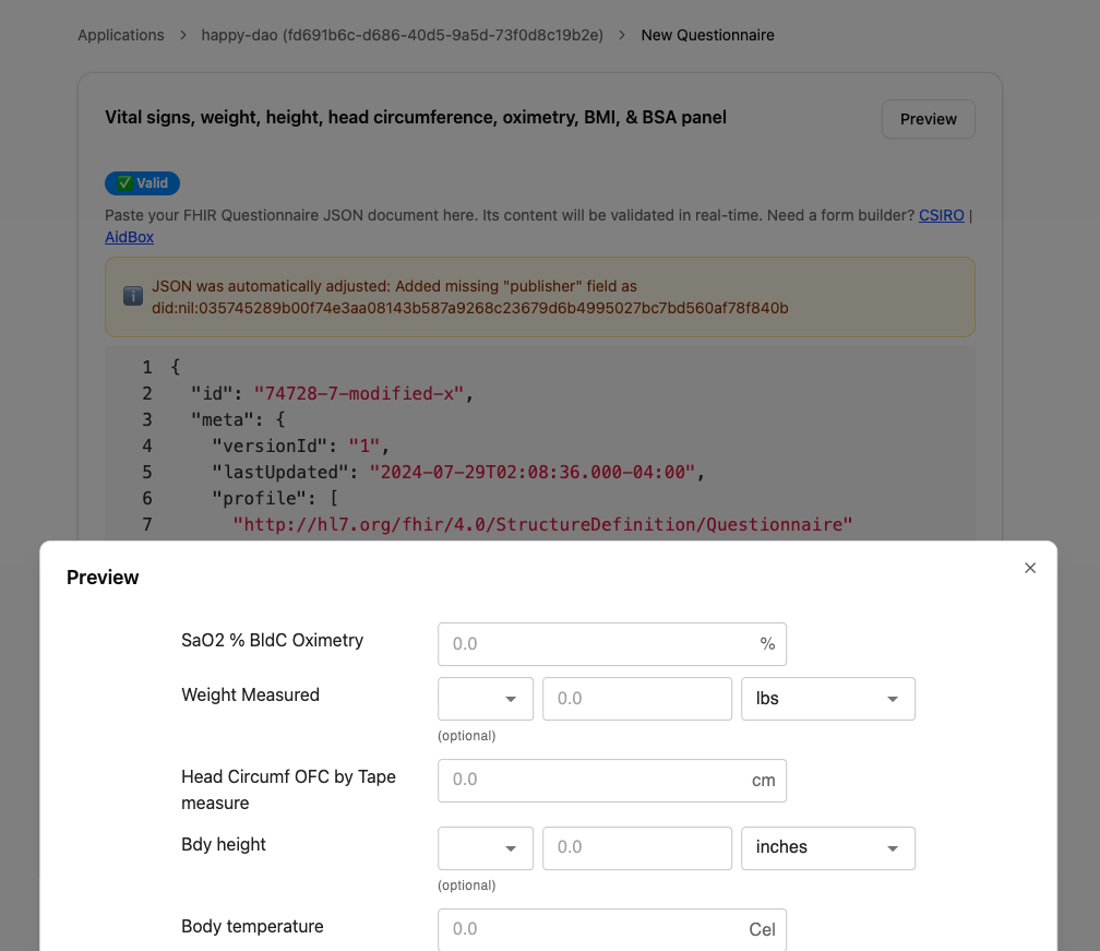 Aidbox form builder